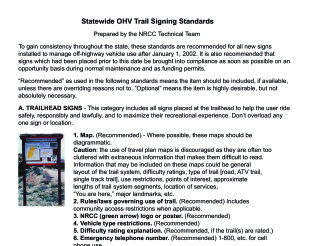 Trails at Camp Gruber are marked with OHV standard designation.